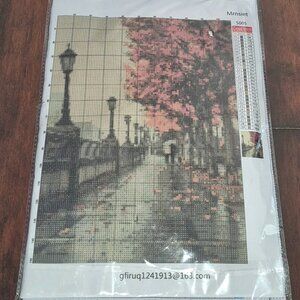 Stamped Cross Stitch Kit by Mrnsiet #S005 Strolling the Streets in Paris France